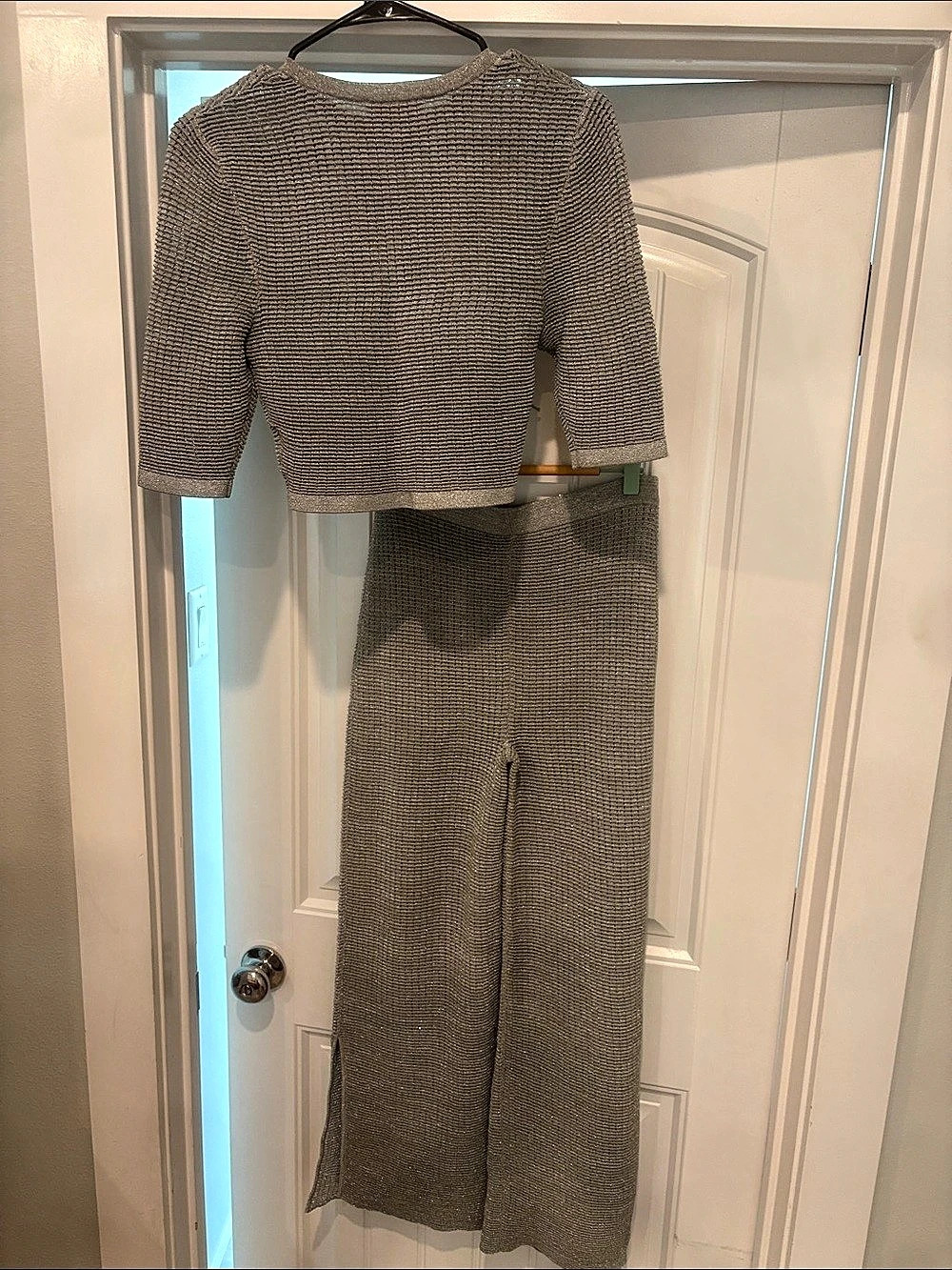 Solid & Striped The Logan Pant Striped Knit Set Gray Small